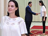 US actress Angelina Jolie (R) shakes hands with Cambodian Prime Minister Hun Sen (L) during a meeting at the Peace Palace in Phnom Penh on September 17, 2015. Actress-turned-director Angelina Jolie is to make a film about Cambodia's Khmer Rouge regime seen through the eyes of a war-scarred child for Netflix. The Oscar-winning Hollywood A-lister will adapt "First They Killed My Father: A Daughter of Cambodia Remembers," a harrowing memoir by Cambodian human rights activist Loung Ung about surviving the deadly regime. AFP PHOTO / TANG CHHIN SOTHYTANG CHHIN SOTHY/AFP/Getty Images