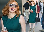 EXCLUSIVE TO INF.\nSeptember 18, 2015: Jessica Chastain looking gorgeous in green while out and about in New York City. \nMandatory Credit: PapJuice/INFphoto.com Ref: infusny-286