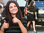 ***MANDATORY BYLINE TO READ INFPhoto.com ONLY***\nEXCLUSIVE Selena Gomez arrives to Despierta America show at Univsion wearing a mini skirt in Miami, Florida. Selena is in Miami to promote the movie Hotel Transylvania 2.\n\nPictured: Selena Gomez\nRef: SPL1130467  180915  \nPicture by: INFphoto.com\n\n