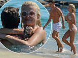 OIC - ENTSIMAGES.COM  - NO WEB USE UNLESS FEES AGREED - EXCLUSIVE!!  Pixie Lott enjoys a day at the beach with her boyfriend Oliver Cheshire and her brother Stephen showing off her great bikini body in Mykonos island, Greece. September 15th, 2015.
Photo Mavrix Photo Inc/OIC 0203 174 1069