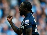 MANCHESTER, ENGLAND - SEPTEMBER 19:  Victor Moses of West Ham United celebrates scoring the opening goal during the Barclays Premier League match between Manchester City and West Ham United at Etihad Stadium on September 19, 2015 in Manchester, United Kingdom.  (Photo by Dean Mouhtaropoulos/Getty Images)