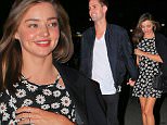 Please contact X17 before any use of these exclusive photos - x17@x17agency.com   Miranda Kerr wears a daisy summer dress for hot date with Snapchat billionaire Evan Spiegel at Staples Center in Los Angeles for Zedd concert sept 19, 2015 X17online.com