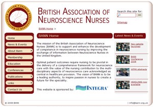 Screenshot of British Association of Neuroscience Nurses (BANN)