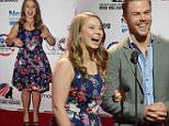 BEVERLY HILLS, CA - SEPTEMBER 19:  Actress Bindi Irwin (L) and professional dancer Derek Hough onstage at the American Humane Association's 5th Annual Hero Dog Awards 2015 at The Beverly Hilton Hotel on September 19, 2015 in Beverly Hills, California.  (Photo by Araya Diaz/Getty Images for American Humane Association)