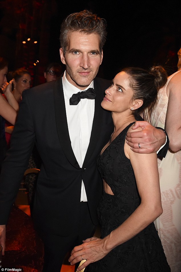 The man behind the dragons: David Benihoff, the show's co-creator, was in robust form as he partied late intot eh night with his actress wife Amanda Peet