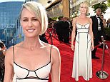 IMAGE DISTRIBUTED FOR THE TELEVISION ACADEMY - Robin Wright arrives at the 67th Primetime Emmy Awards on Sunday, Sept. 20, 2015, at the Microsoft Theater in Los Angeles. (Photo by Charles Sykes/Invision for the Television Academy/AP Images)