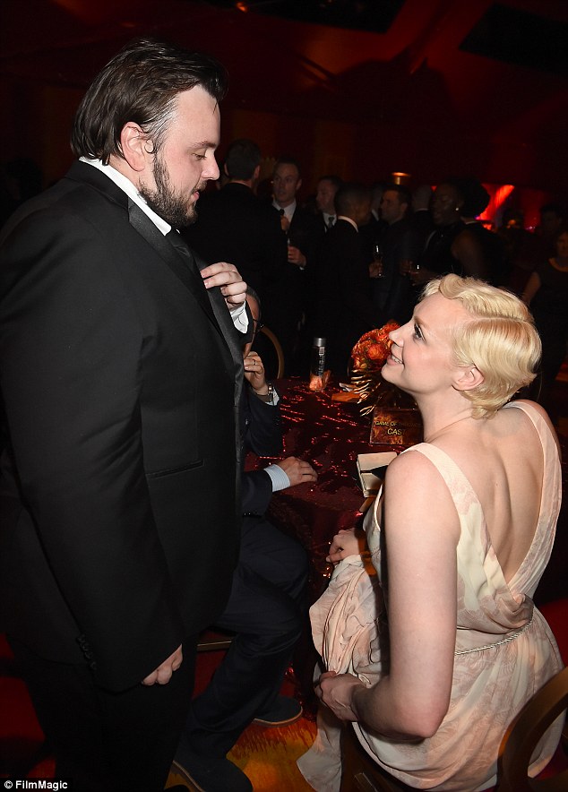 Celebrate good times, come on! The blonde was seen chatting with her co-star John Bradley-West