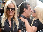 September 22, 2015: Pamela Anderson and Chuck Zito are pictured this morning leaving Sirius Radio station in New York City.\nMandatory Credit: Elder Ordonez/INFphoto.com Ref: infusny-160