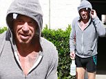 Please contact X17 before any use of these exclusive photos - x17@x17agency.com   Mickey Rourke leaving boxing practice wearing tight spandex shorts that leave little to the imagination  September 22, 2015 X17online.com EXCLUSIVE