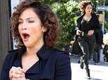 142842, Jennifer Lopez yawns in-between running takes on the set of 'Shades of Blue' filming in Downtown Brooklyn. New York, New York - Wednesday September 23, 2015. Photograph: LGjr-RG, © PacificCoastNews. Los Angeles Office: +1 310.822.0419 sales@pacificcoastnews.com FEE MUST BE AGREED PRIOR TO USAGE