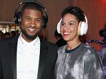 LOS ANGELES, CA - JANUARY 10: Recording artist Usher (L) and Grace Miguel, wearing Samsung Level headphones, attend the 8th Annual HEAVEN Gala presented by Art of Elysium and Samsung Galaxy at Hangar 8 on January 10, 2015 in Los Angeles, California.  (Photo by Jonathan Leibson/Getty Images for Samsung)