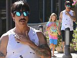 Please contact X17 before any use of these exclusive photos - x17@x17agency.com   PREMIUM EXCLUSIVE - Anthoy Kiedis and tie-dyed Everly Bear were spotted out and about in Malibu, on Saturday, September 26, 2015 X17online.com