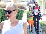 Mandatory Credit: Photo by Startraks Photo/REX Shutterstock (5183036c)\n Gwen Stefani, son Kingston and Apollo Rossdale\n Gwen Stefani out and about, Los Angeles, America - 27 Sep 2015\n Newly Single Gwen Stefani takes her kids to Church\n