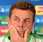 epa04956131 Wolfsburg's head coach Dieter Hecking attends a press conference in Manchester, Great Britain, 29 September 2015. VfL Wolfsburg faces Manchester United in an UEFA Champions League group stage match on 30 September 2015.  EPA/PETER STEFFEN