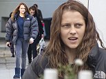 EXCLUSIVE: Actress Teresa Palmer looks rather tired and is wearing dirty damaged leggings as she heads back to her trailer after filming a scene for the movie "Berlin Syndrome" in Berlin....Pictured: Teresa Palmer..Ref: SPL1138125  280915   EXCLUSIVE..Picture by: Splash News....Splash News and Pictures..Los Angeles: 310-821-2666..New York: 212-619-2666..London: 870-934-2666..photodesk@splashnews.com..