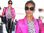 Jada Pinkett Smith arrives at LAX in pink satin jacket and black leather leggings in funky shades  September 28, 2015 X17online.com\\nOK FOR WEB SITE AT 20PP\\nMAGAZINES NORMAL FEES\\nAny queries please call Lynne or Gary on office 0034 966 713 949 \\nGary mobile 0034 686 421 720 \\nLynne mobile 0034 611 100 011\\nAlasdair mobile  0034 630 576 519\\n