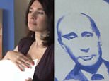 1217934 Woman paints picture of Vladimir Putin with her breasts