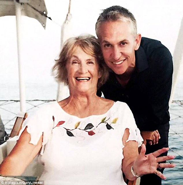 Gary Lineker posted this picture of his mother, Margaret, shortly after her death on Tuesday afternoon