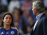 Chelsea's doctor Eva Carneiro appears to have an argument with Jose Mourinho manager of Chelsea    during the Barclays Premier League match between  Chelsea and Swansea  played at Stamford Bridge, London