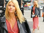Claire Danes wears a Victoria Beckham red dress under a leather jacket while arrives at the The Late Show with Stephen Colbert in New York City\n\nPictured: Claire Danes\nRef: SPL1141308  011015  \nPicture by: Felipe Ramales / Splash News\n\nSplash News and Pictures\nLos Angeles: 310-821-2666\nNew York: 212-619-2666\nLondon: 870-934-2666\nphotodesk@splashnews.com\n