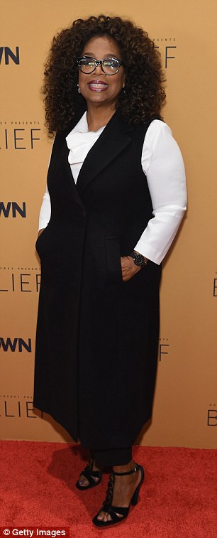 Simply stylish: The Selma actress donned a pair of strappy black sandal heels for the occasion