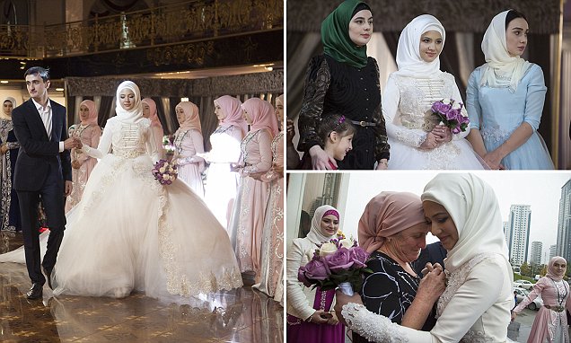 In a Chechen wedding where gunfire is banned and men and women are kept apart