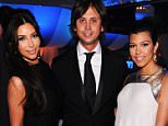 BEVERLY HILLS, CA - FEBRUARY 26:  (L-R) TV Personalities Kim Kardashian, Jonathan Cheban and Kourtney Kardashian arrive at the 20th Annual Elton John AIDS Foundation Academy Awards Viewing Party at The City of West Hollywood Park on February 26, 2012 in Beverly Hills, California.  (Photo by Jamie McCarthy/WireImage)