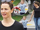 Picture Shows: Samuel Affleck, Jennifer Garner  October 16, 2015\n \n American actress and recently single mother Jennifer Garner is spotted out and about in Brentwood, California with her cute son Samuel. \n \n Despite separating from husband Ben Affleck earlier this year, the former couple have continued to do things as a family to make the divorce easy on their three young kids.\n \n Non Exclusive\n UK RIGHTS ONLY\n \n Pictures by : FameFlynet UK © 2015\n Tel : +44 (0)20 3551 5049\n Email : info@fameflynet.uk.com