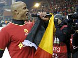 Belgium's Vincent Kompany celebrates after winning against Israel during their Euro 2016 group B qualifying soccer match at King Baudouin stadium in Brussels, October 13, 2015.  REUTERS/Francois Lenoir