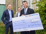 20141015       Copyright image 2014©..Matthew Phillpott receives his cheque from YouSpotProperty.com founders Nicholas Kalms and Benjamin Radstone..For further info please contact..David Stoch, Meerkat PR on ..david@meerkatpr.co.uk..020 8563 9182..For photographic enquiries please call Anthony Upton 07973 830 517 or email info@anthonyupton.com ..This image is copyright Anthony Upton 2014©...This image has been supplied by Anthony Upton and must be credited Anthony Upton. The author is asserting his full Moral rights in relation to the publication of this image. All rights reserved. Rights for onward transmission of any image or file is not granted or implied. Changing or deleting Copyright information is illegal as specified in the Copyright, Design and Patents Act 1988. If you are in any way unsure of your right to publish this image please contact Anthony Upton on +44(0)7973 830 517 or email: