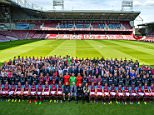 Premier league club West Ham official team photograph, showing the 1st team (seated ) and directors with all the full time staff at the club- see other pic for caption info...Picture taken at Upton Park, London.