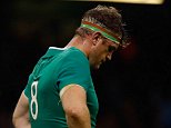 CARDIFF, WALES - OCTOBER 18:  Jamie Heaslip and Jordi Murphy of Ireland show their dejection after conceding a try during the 2015 Rugby World Cup Quarter Final match between Ireland and Argentina at the Millennium Stadium on October 18, 2015 in Cardiff, United Kingdom.  (Photo by Laurence Griffiths/Getty Images)