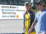 January 25, 2014.. .. Pop star Justin Bieber does some shopping and checks out the beach with his dad Jeremy Bieber and his entourage in Miami, Florida. Justin has been enjoying his time away from Los Angeles and recently dropped $75,000 at a Miami strip club during rapper Lil Scrappy's birthday party! .. .. Non Exclusive .. UK RIGHTS ONLY .. .. Pictures by : FameFlynet UK © 2014.. Tel : +44 (0)20 3551 5049.. Email : info@fameflynet.uk.com
