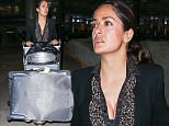 18 Oct 2015 - LOS ANGELES - USA  SALMA HAYEK AT LAX   BYLINE MUST READ : XPOSUREPHOTOS.COM  ***UK CLIENTS - PICTURES CONTAINING CHILDREN PLEASE PIXELATE FACE PRIOR TO PUBLICATION ***  **UK CLIENTS MUST CALL PRIOR TO TV OR ONLINE USAGE PLEASE TELEPHONE  44 208 344 2007 ***