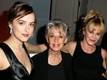 LOS ANGELES, CA - OCTOBER 19: (L-R) Actors Dakota Johnson, Tippi Hedren, Melanie Griffith and Stella Banderas attend the 22nd Annual ELLE Women in Hollywood Awards at Four Seasons Hotel Los Angeles at Beverly Hills on October 19, 2015 in Los Angeles, California.  (Photo by Jeff Vespa/Getty Images for ELLE)