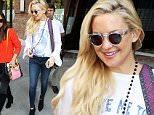***MANDATORY BYLINE TO READ INFPhoto.com ONLY***\nActress Kate Hudson wears a Woodstock shirt as she leaves a downtown hotel in New York City.\n\nPictured: Kate Hudson\nRef: SPL1157530  211015  \nPicture by: ACE/INFphoto.com\n\n