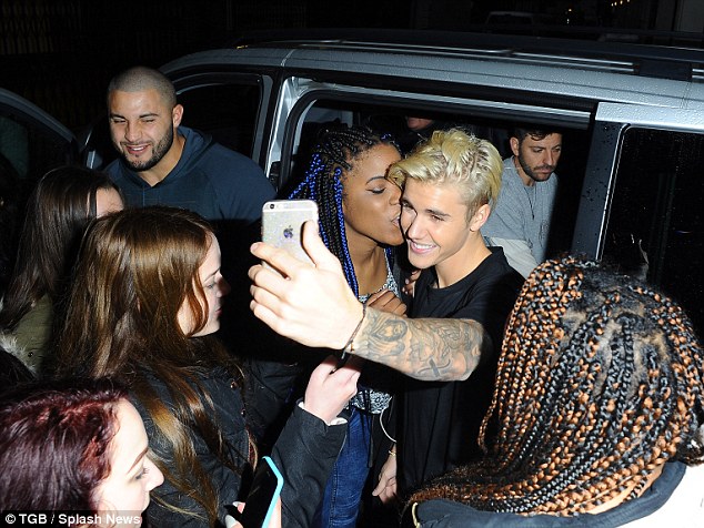 Beliebers: Justin greeted fans as he left his Hotel in London on Wednesday
