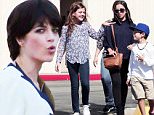 143968, EXCLUSIVE: Selma Blair gets into character as Kris Kardashian, joined by her on screen husband Robert Kardashian played by David Schwimmer and their kids playing Kourtney, Khloe and Rob. Los Angeles, California - Tuesday October 20, 2015. Photograph: KVS, © PacificCoastNews. Los Angeles Office: +1 310.822.0419 sales@pacificcoastnews.com FEE MUST BE AGREED PRIOR TO USAGE