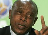 Tokyo Sexwale, Human Rights activist and member of the Organization Committee for World Cup in South Africa 2010, briefs the media during a news conference to promote the FIFA campaign 'Say No To Racism' at the Olympic Stadium in Berlin on Wednesday, June 28, 2006. (AP Photo/Markus Schreiber)