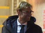 LIVERPOOL MANAGER JURGEN KLOPP AND WIFE ULLA  SANDRCK SEEN LEAVING ANFIELD WITH A SMILE ON THEIR FACE AFTER DRAWING 1-1 TO RUBIN KAZAN IN THE EUROPA LEAGUE \n \n***EXC AL ROUND*** \n\n***iCelebTV.com***\n