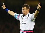 CARDIFF, WALES - OCTOBER 17:  Referee Nigel Owens signals during the 2015 Rugby World Cup Quarter Final match between New Zealand and France at the Millennium Stadium on October 17, 2015 in Cardiff, United Kingdom.  (Photo by Matt Lewis - World Rugby/World Rugby via Getty Images)