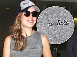 23.OCT.2015 - LOS ANGELESN - USA\n***STRICTLY NOT AVAILABLE FOR DAILY MAIL ONLINE ***\nACTRESS BRIE LARSON DONS A TOP WITH 'ASSHOLE' WITTEN ON IT AS SHE ARRIVES AT LAX!\nBYLINE MUST READ : XPOSUREPHOTOS.COM\n*AVAILABLE FOR UK SALE ONLY*\nBYLINE MUST READ : XPOSUREPHOTOS.COM\n***UK CLIENTS - PICTURES CONTAINING CHILDREN PLEASE PIXELATE FACE PRIOR TO PUBLICATION ***\n**UK CLIENTS MUST CALL PRIOR TO TV OR ONLINE USAGE PLEASE TELEPHONE  44 208 344 2007 ***