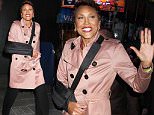 Robin Roberts, arm in a sling, at 'Good Morning America' in NYC's Times Square\n\nPictured: Robin Roberts\nRef: SPL1161442  261015  \nPicture by: Fortunata/Splash News\n\nSplash News and Pictures\nLos Angeles: 310-821-2666\nNew York: 212-619-2666\nLondon: 870-934-2666\nphotodesk@splashnews.com\n