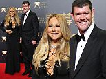 From right, Melco Crown Entertainment's Co-chairman, James Packer, singer Mariah Carey, Co-chairman and chief executive officer, Lawrence Ho and his wife Sharen Lo, pose on the red carpet of the opening ceremony for the Studio City project in Macau, Tuesday, Oct. 27, 2015. China's world-beating gambling hub is getting a taste of Hollywood glamor as its newest casino resort makes its debut on Tuesday with a glitzy grand opening that masks turmoil behind the scenes. (AP Photo/Kin Cheung)