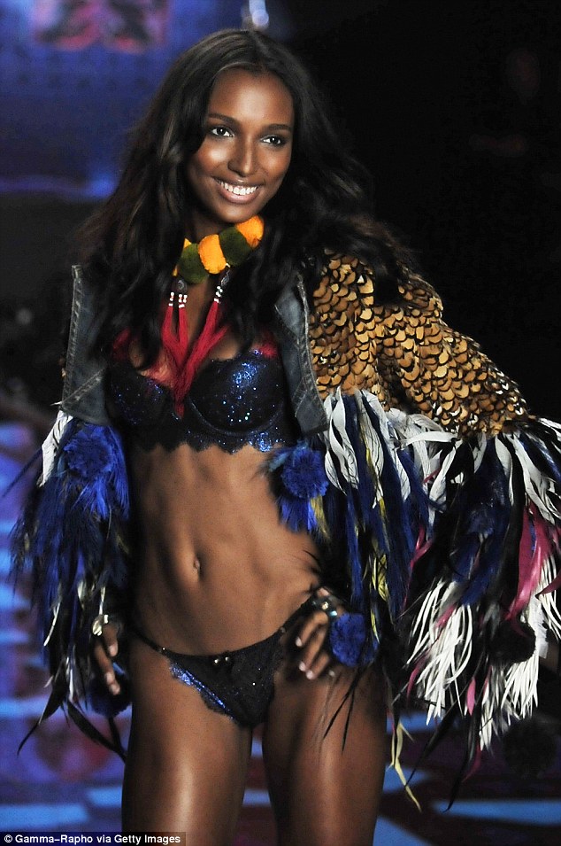 Rising star: California beauty Jasmine Tookes, 24, was all smiles when she walked the catwalk at last year's show - and this year will take the stage as an Angel 