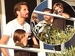 Please contact X17 before any use of these exclusive photos - x17@x17agency.com   Scott Disick gets a visit from his kids in rehab while Kourtney waits. November 1, 2015. X17online.com