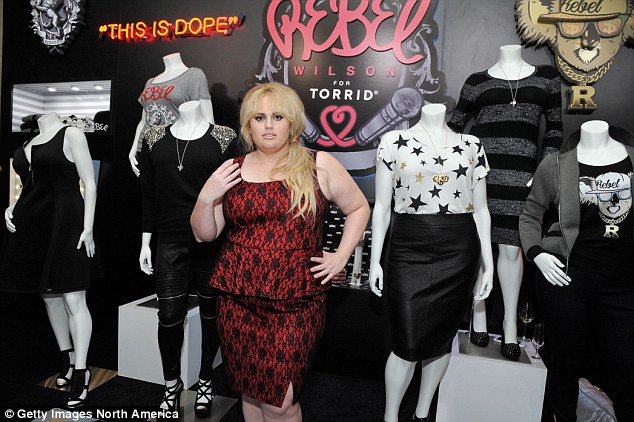 Campaigner: Rebel's 25-piece line debuts in Torrid stores in the U.S. and Canada next month with the actress hoping it will encourage other curvy women to be 'confident and not ashamed of how they look'