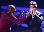 *** MANDATORY BYLINE TO READ: Syco / Thames / Corbis ***
The X Factor Live Finals, London, Britain - 1 November 2015

Pictured: Anton Stephans, Simon Cowell, Bupsi
Ref: SPL1166983  011115  
Picture by: Syco/Thames/Corbis/Dymond