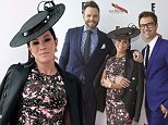 MELBOURNE, AUSTRALIA - NOVEMBER 03:  (L-R) Actor Joel McHale, TV Personality Melissa Rivers and TV Personality Brad Goreski at the Mumm  Marquee on Melbourne Cup Day at Flemington Racecourse on November 3, 2015 in Melbourne, Australia.  (Photo by Luis Ascui/Getty Images)
