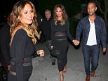 Beverly Hills, CA - John Legend and his pregnant wife Chrissy Teigen hold hands after a family dinner at MastroÌs Steakhouse in Beverly Hills. Chrissy was joined by her father, while John was accompanied by his grandmother. The SI Swimsuit model showed a slight baby bump beneath a sheer paneled black dress and matching strappy heels.
AKM-GSI         November 4, 2015
To License These Photos, Please Contact :
Steve Ginsburg
(310) 505-8447
(323) 423-9397
steve@akmgsi.com
sales@akmgsi.com
or
Maria Buda
(917) 242-1505
mbuda@akmgsi.com
ginsburgspalyinc@gmail.com